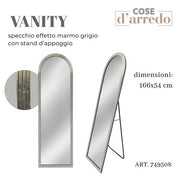 CS SPECCHIO EFFETTO MARMO GRIGIO VANITY 166X54 C/STAND