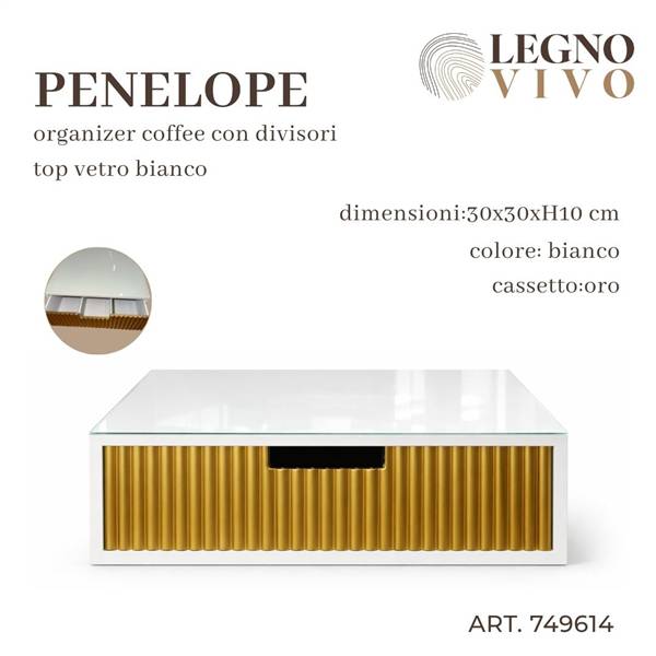 CS PORTACIALDE TOP VETRO PENELOPE ORO 