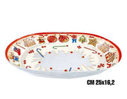 IBCT VASSOIO MELAMINA 25X16 MARZAPANE NATALE MODELLO OVALE FONDO