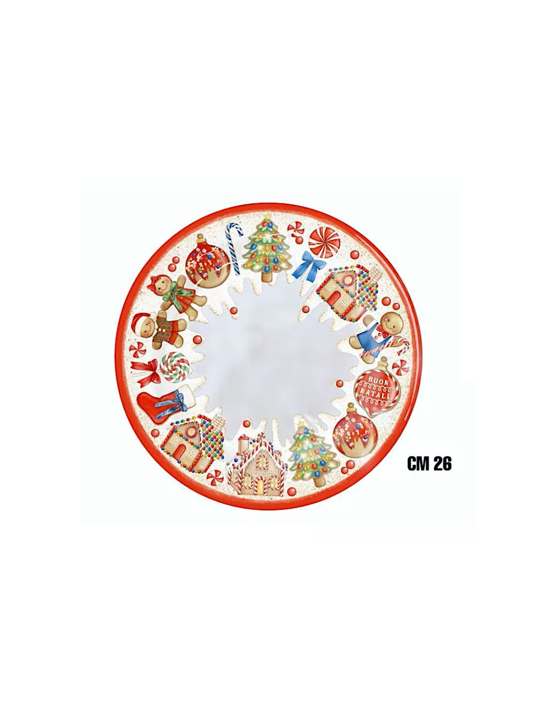 IBCT PIATTO PIANO CM.26 MARZAPANE NATALE IN MELAMINA