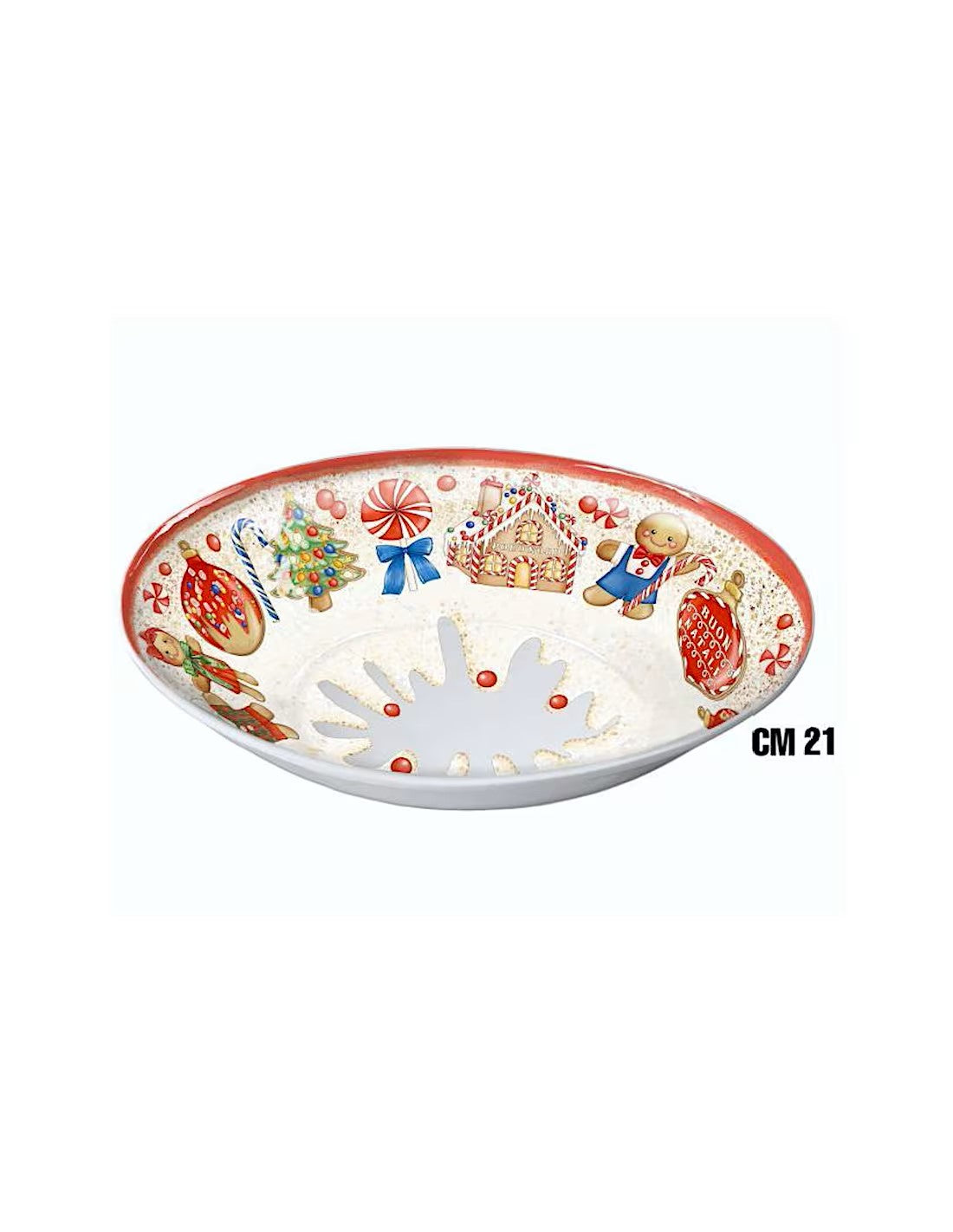 IBCT PIATTO FONDO CM.21 MARZAPANE NATALE IN MELAMINA