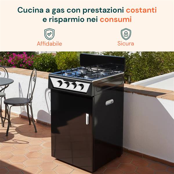 STAYLUX CUCINA 4 FUOCHI C/MOBILE NERA 
