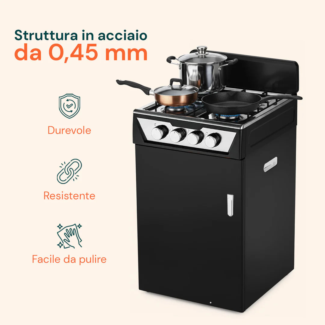 STAYLUX CUCINA 4 FUOCHI C/MOBILE NERA