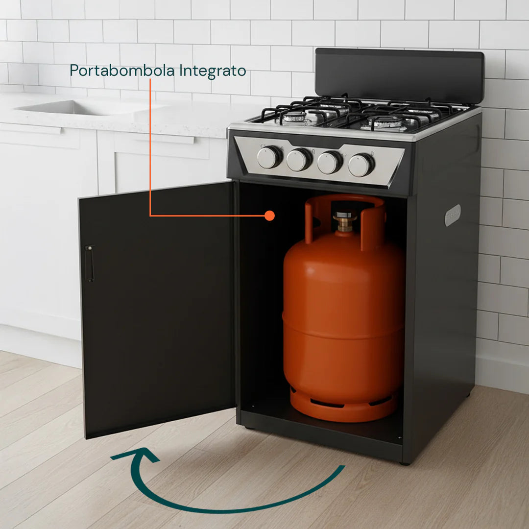 STAYLUX CUCINA 4 FUOCHI C/MOBILE NERA