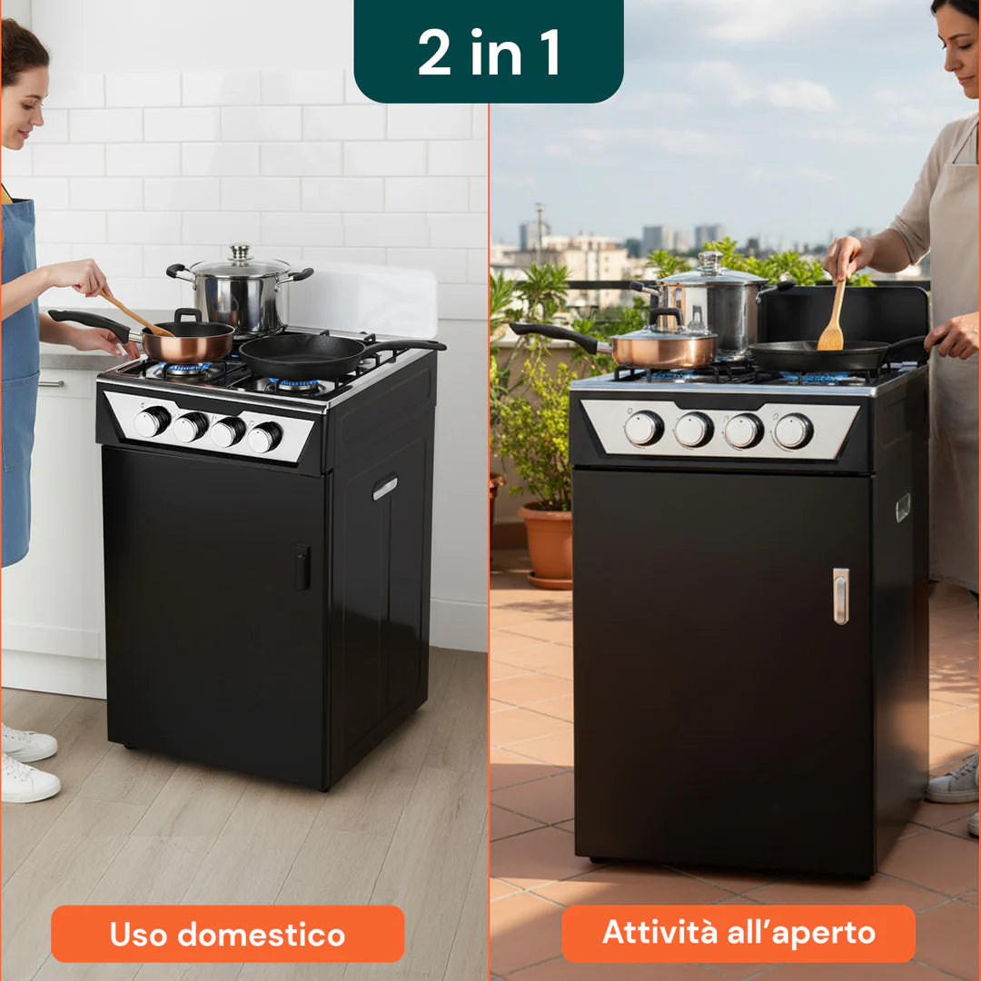 STAYLUX CUCINA 4 FUOCHI C/MOBILE NERA