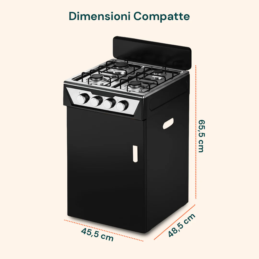 STAYLUX CUCINA 4 FUOCHI C/MOBILE NERA