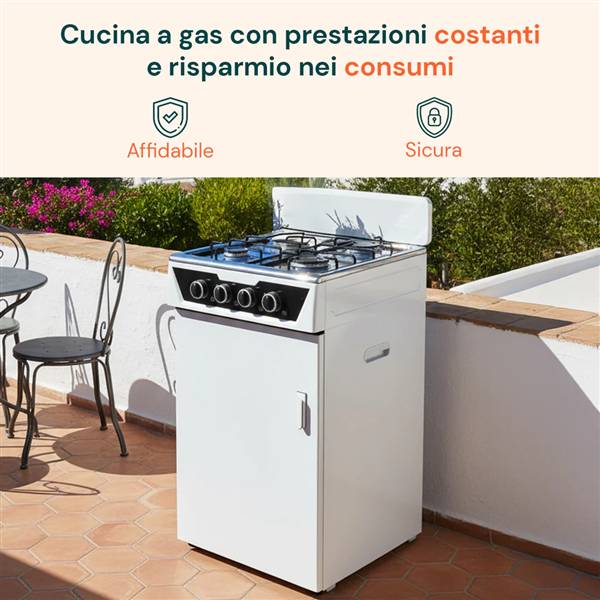 STAYLUX CUCINA 4 FUOCHI C/MOBILE BIANCA 