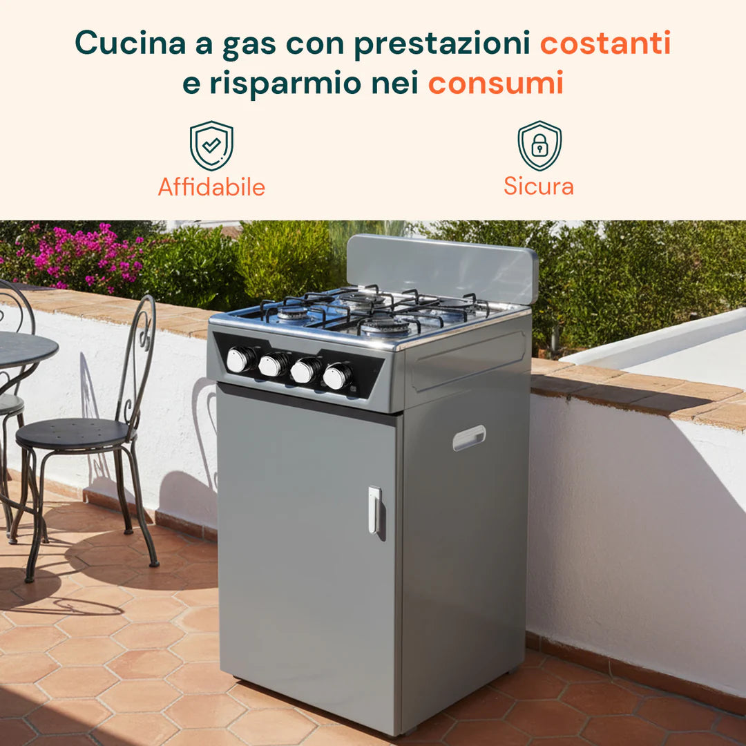 STAYLUX CUCINA 4 FUOCHI C/MOBILE GRIGIA