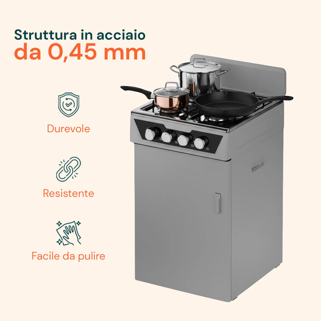 STAYLUX CUCINA 4 FUOCHI C/MOBILE GRIGIA