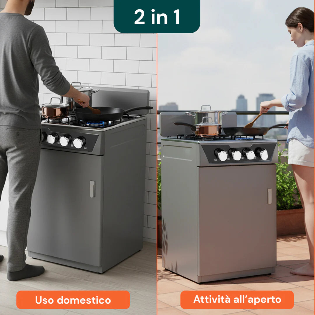 STAYLUX CUCINA 4 FUOCHI C/MOBILE GRIGIA