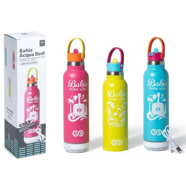 MERCURY BORRACCIA TERMICA ACCIAIO 500ML BAHIA CON ALTOPARLANTE BLUETOOTH