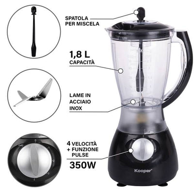 KOOPER FRULLATORE 350W 4 VELOCITA NERO