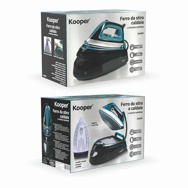 KOOPER FERRO DA STIRO TURCHESE 2400W A RICARICA CONTINUA