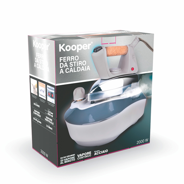 KOOPER FERRO DA STIRO A VAPORE 2000W CON CALDAIA E VAPORE CONTINUO