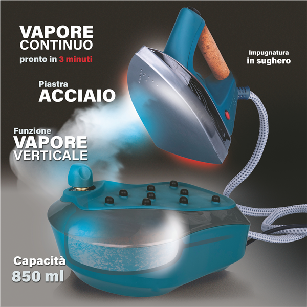KOOPER FERRO DA STIRO A VAPORE 2000W CON CALDAIA E VAPORE CONTINUO