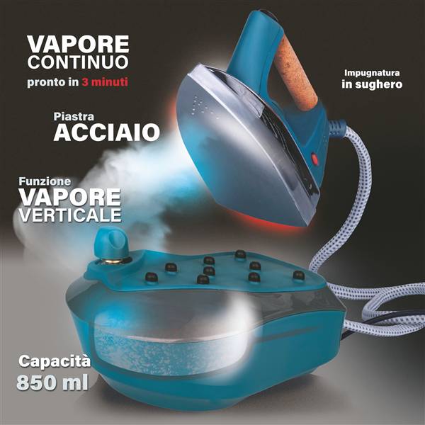 KOOPER FERRO DA STIRO A VAPORE 2000W CON CALDAIA E VAPORE CONTINUO