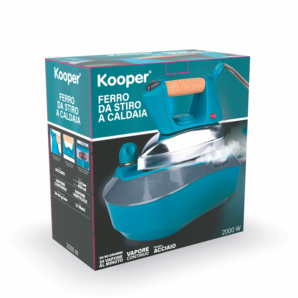 KOOPER FERRO DA STIRO A VAPORE 2000W CON CALDAIA E VAPORE CONTINUO