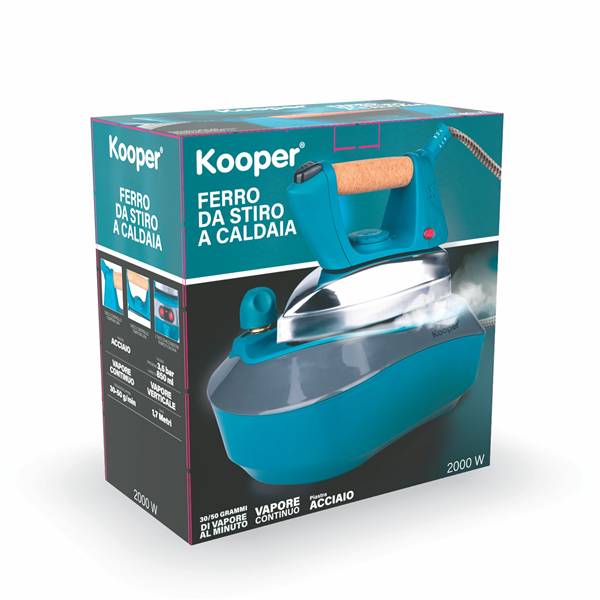 KOOPER FERRO DA STIRO A VAPORE 2000W CON CALDAIA E VAPORE CONTINUO