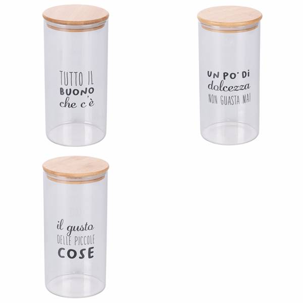 GALILEO BARATTOLO 1,5LT MOTIVITY 3ASS. BOROSILICATO E BAMBU