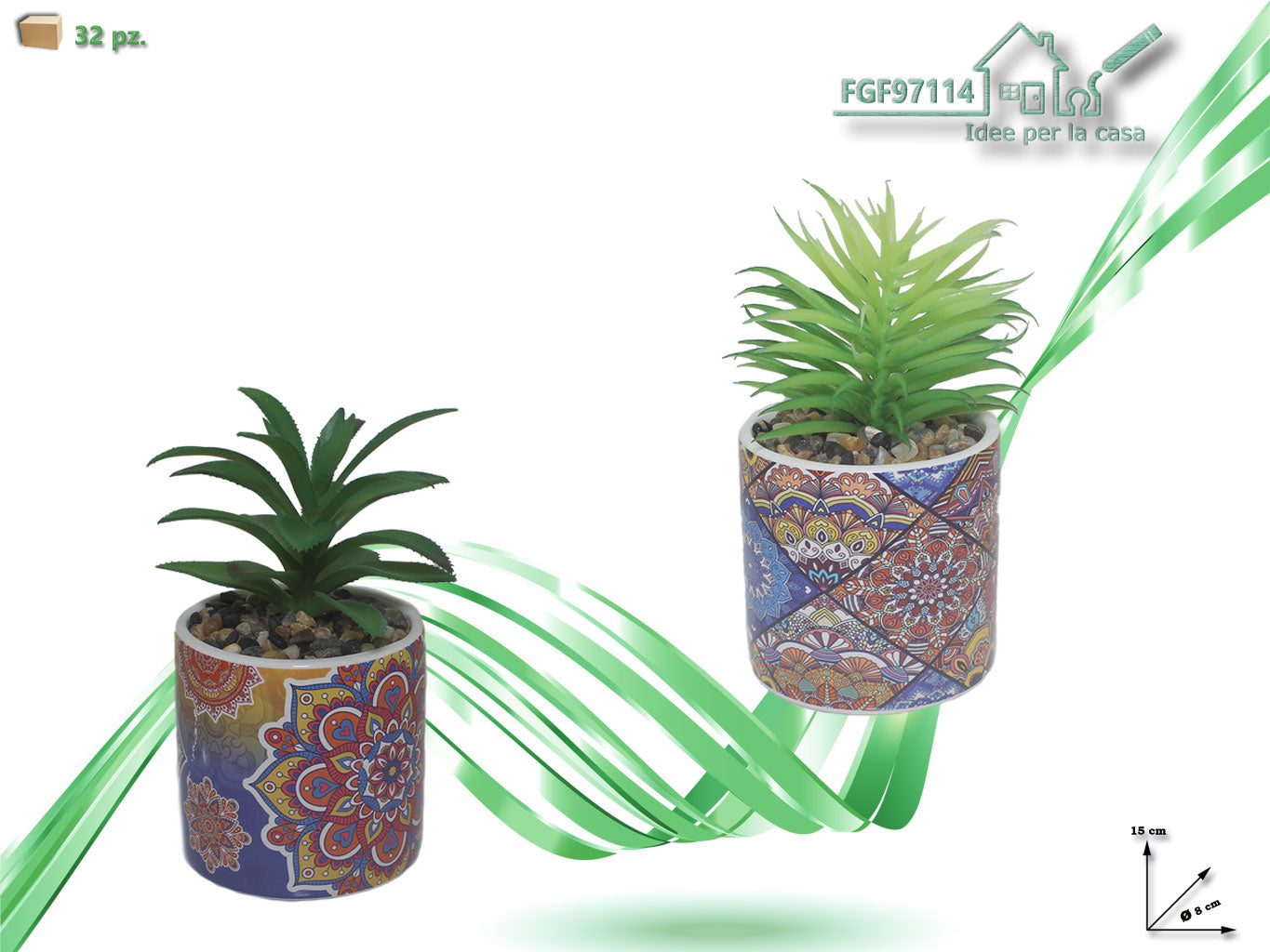 FGF VASO CERAMICA CON PIANTINE ASS