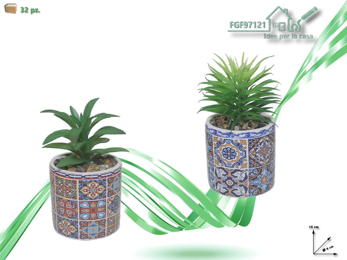 FGF VASO CERAMICA CON PIANTINE ASS