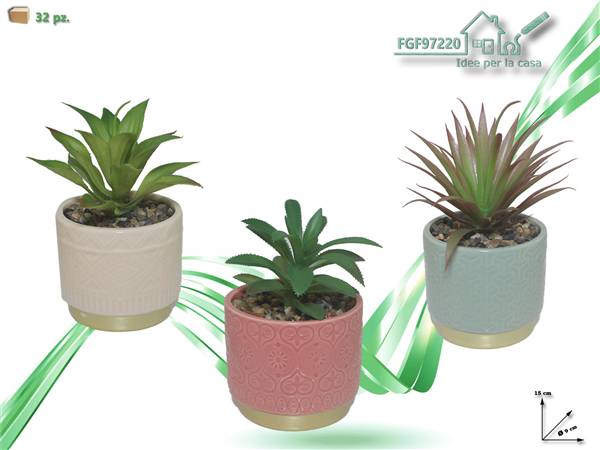 FGF VASO CERAMICA CON PIANTINE ASS 