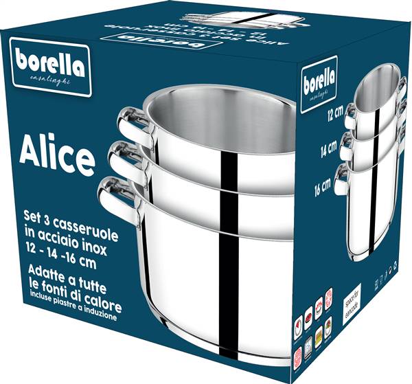 BORELLA CASSERUOLE 3PZ ALICE 2M 12/14/16 25119