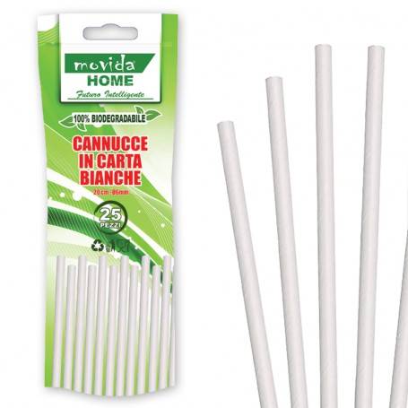 MOVIDA CANNUCCE BIO 25PZ 20X6 BIANCHE 