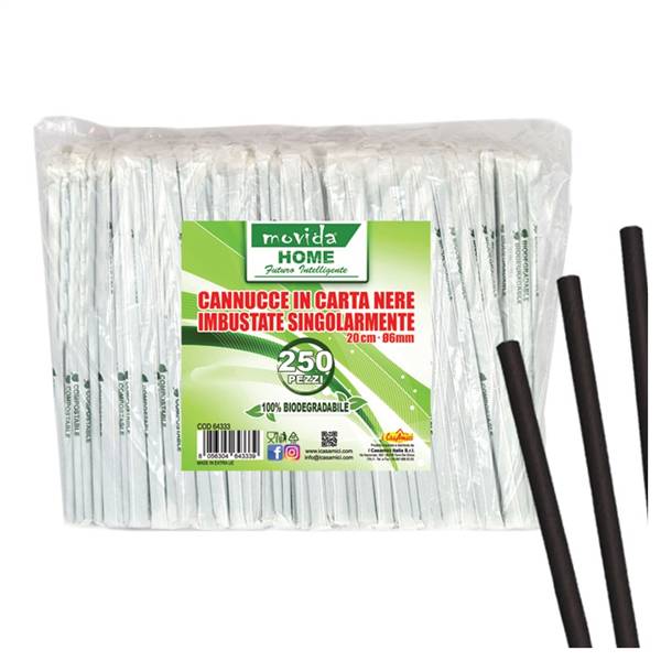 MOVIDA CANNUCCE BIO 250PZ 20X6 NERE 