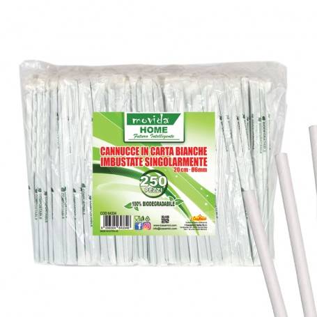 MOVIDA CANNUCCE BIO 250PZ 20X6 BIANCHE 