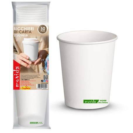 MOVIDA BICCHIERE BIO 250CC BIANCO 20PZ