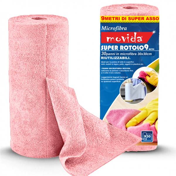 MOVIDA ROTOLO MICROFIBRA 9MT 30PZ 30X30 
