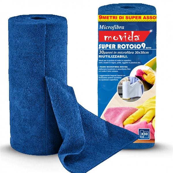 MOVIDA ROTOLO MICROFIBRA 9MT 30PZ 30X30 