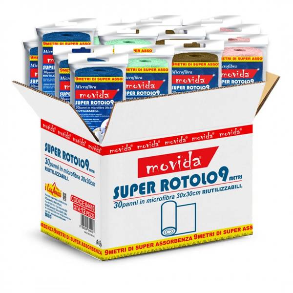 MOVIDA ROTOLO MICROFIBRA 9MT 30PZ 30X30 