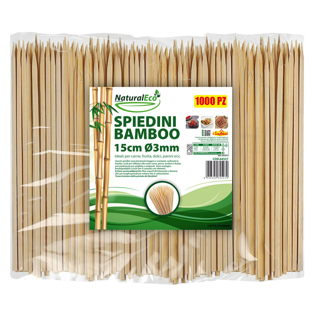 NATURALECO SPIEDINI BAMBOO 15CM 1000PZ