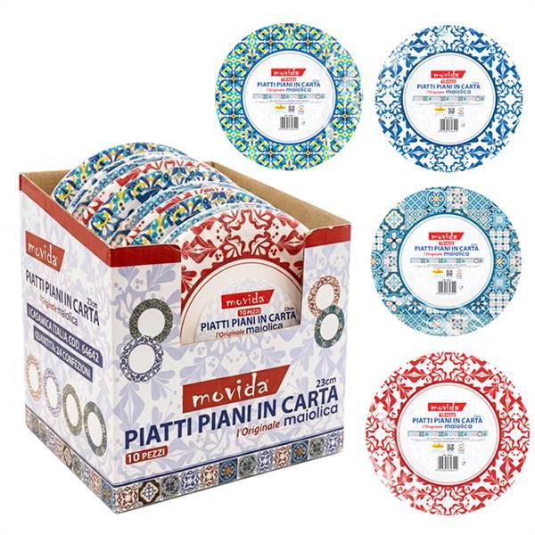 MOVIDA PIATTI CARTA 10PZ VIETRI 23CM 