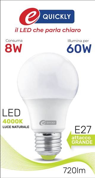 HD GOCCIA LED A60 E27 8W 4000K ART.Q-1002