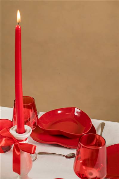 PARTENOPE SET 2 CANDELE 30CM ROSSO 