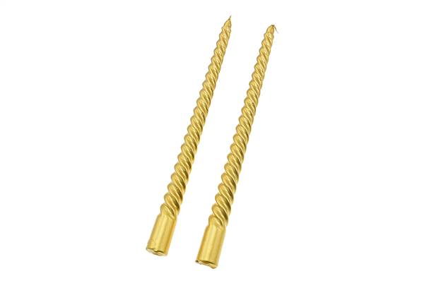 PARTENOPE SET 2 CANDELE TORCIGLIONE ORO 30CM.