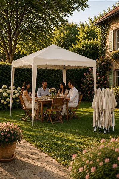 GFC GAZEBO FOLDY 3X3MT BEIGE JU-015 RICHIUDIBILE 3X3X2,6OH. TUBO 25X25 MM.