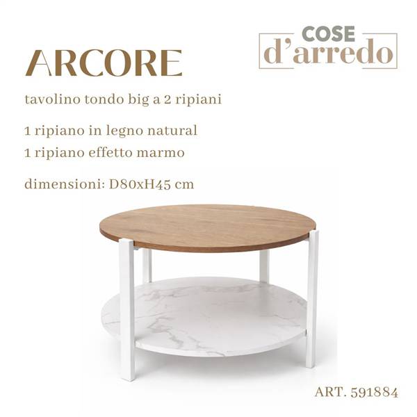CS TAVOLINO TONDO ARCORE 2 RIP BIG 80XH45 CM
