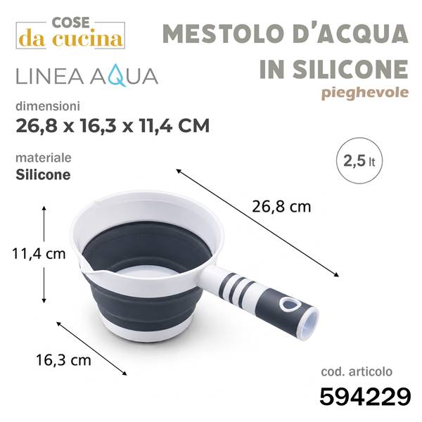 CS MESTOLO LINEA AQUA IN SILICONE 2,5L PIEGHEVOLE