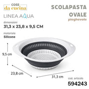 CS SCOLAPASTA LINEA AQUA OVALE PIEGHEVOL 31,3X23,8X9,5