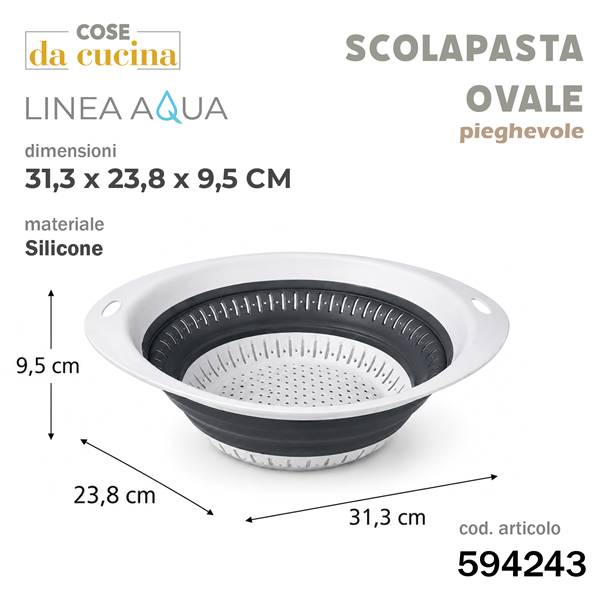 CS SCOLAPASTA LINEA AQUA OVALE PIEGHEVOL 31,3X23,8X9,5
