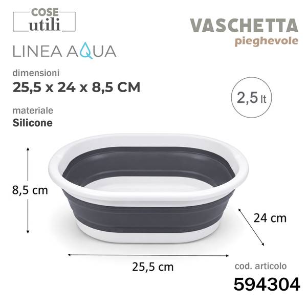 CS VASCHETTA LINEA AQUA PIEGHEVOLE 2,5LT 25,5X24X8,5CM