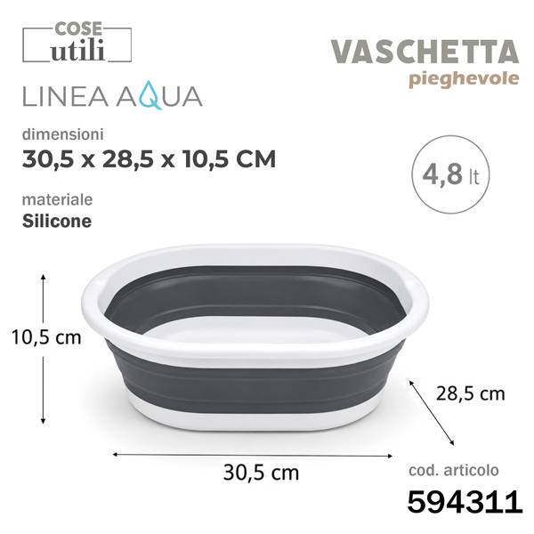 CS VASCHETTA LINEA AQUA PIEGHEVOLE 4,8LT 30,5X28,5X10,5