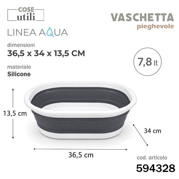 CS VASCHETTA LINEA AQUA PIEGHEVOLE 7,8LT 36,5X34X13,5