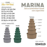COSENTINO CONTENITORI 6PZ MARINA TONDI 0,135/0,27/0,55/1/1,7/2,7 LT. COL.ASS.