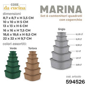 COSENTINO CONTENITORI 6PZ MARINA QUADRAT 0,135/0,29/0,59/1,1/1,9/3,05 LT COL.ASS.