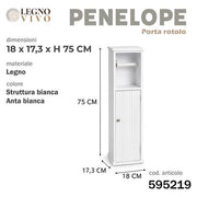 CS MOBILETTO PENELOPE BIANCO CON ANTA 18X17,3XH75 E PORTAROTOLO